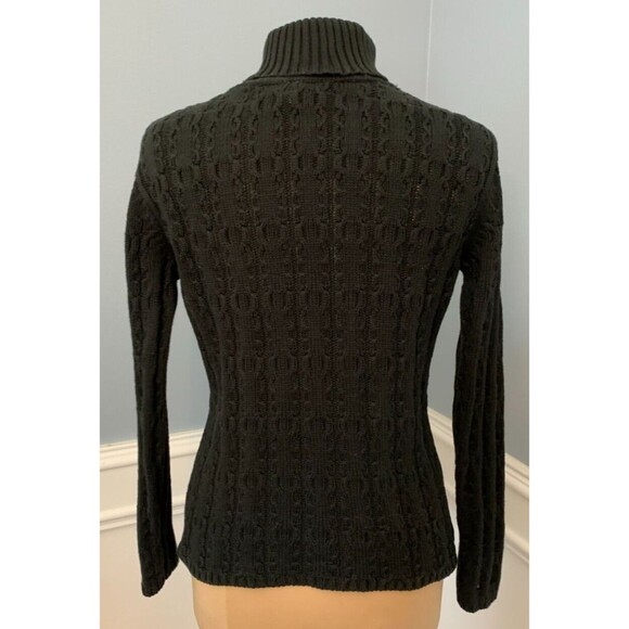 Talbots Cable Knit Sweater Womens M Roll Neck Long Sleeve Cotton Turtleneck - Picture 2 of 9